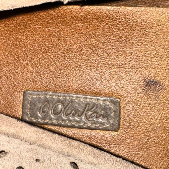 Olukai Momi Flat Women's Size 8.5 Taupe Leather Perforated Slip On Comfort Shoe - Picture 5 of 8